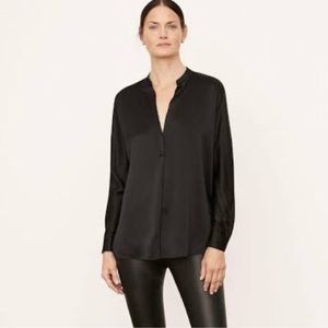 Vince Silk Black V-Neck Blouse Shirt